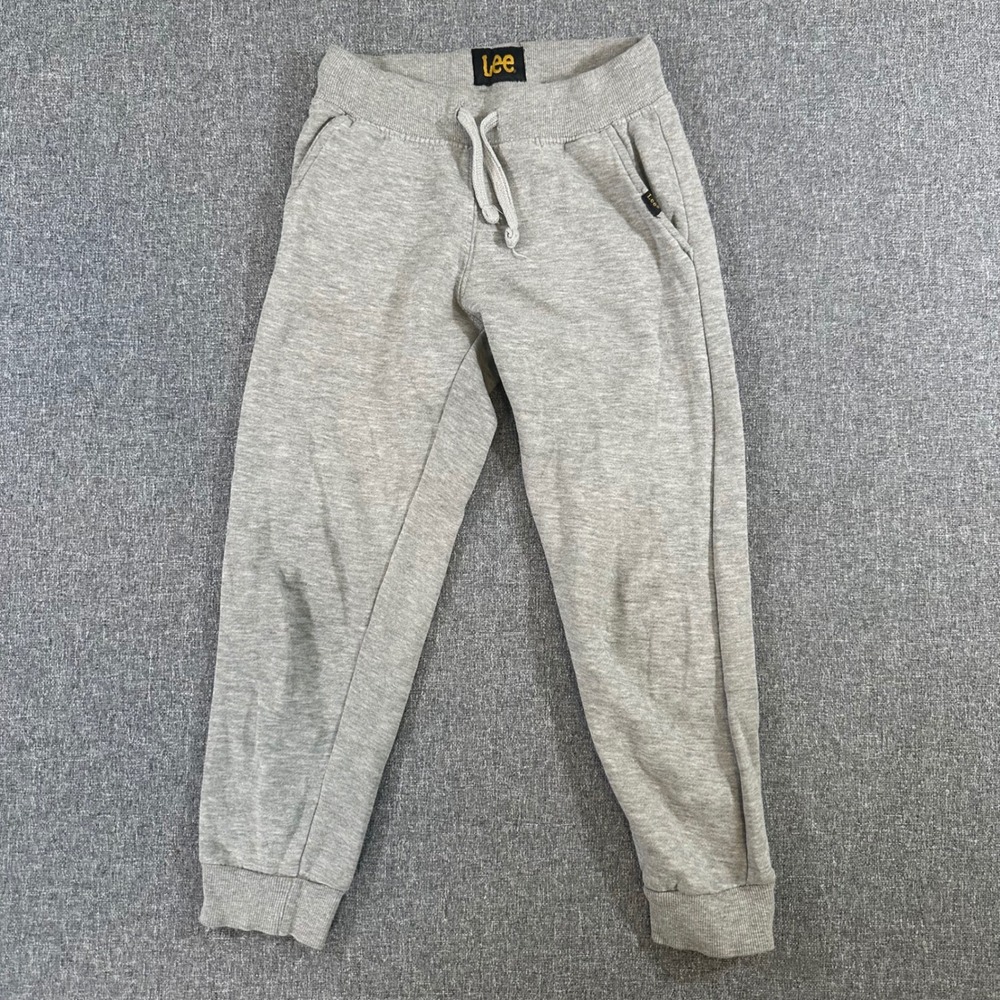 Lee Kids Heather Gray Joggers Sweatpants Drawstring Athletic Pants 22x20